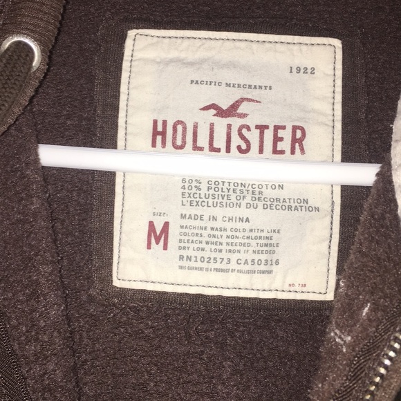 Hollister Size M Brown Zip Up Hoodie - Picture 5 of 6